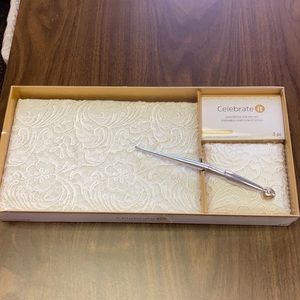 Brand new in box wedding guest book with pen